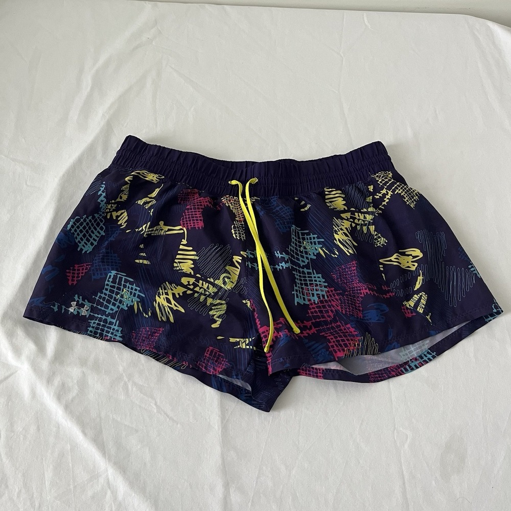 Under Armour HeatGear Shorts Womens XL Loose Fit Printed Lined Running